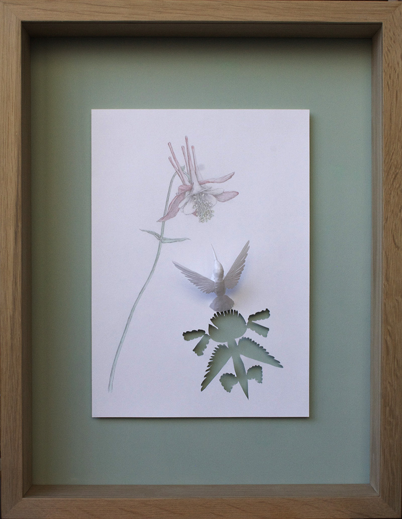 Acid free A4 115g paper, glue, pencil and acrylic paint
47,5x37x7 cm