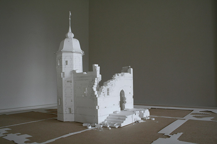 120 gsm acid free paper and glue. 78 x 68 x 35 cm.
