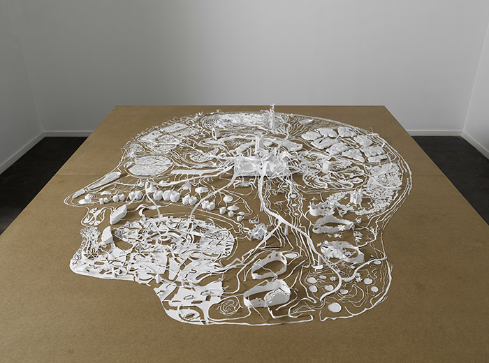 A5 Notebook (120 gsm acid free paper), pencil, and glue. Mounted on mdf. 240 x 212 x 18 cm