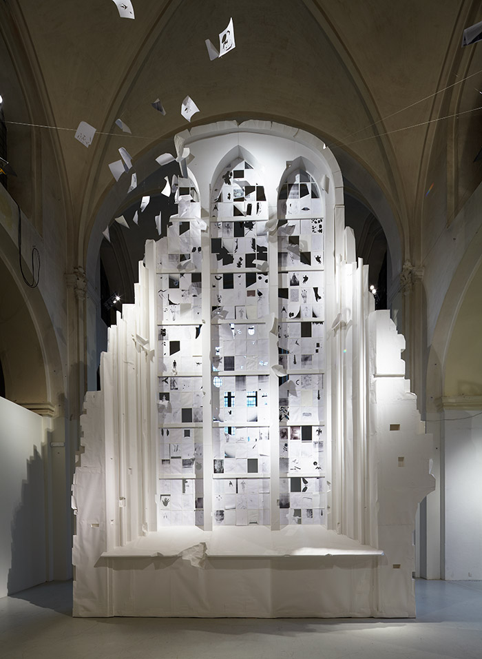 Installation view, Nikolaj Copenhagen Contemporary Art Center. 5,3 x 1,3 x 8 m