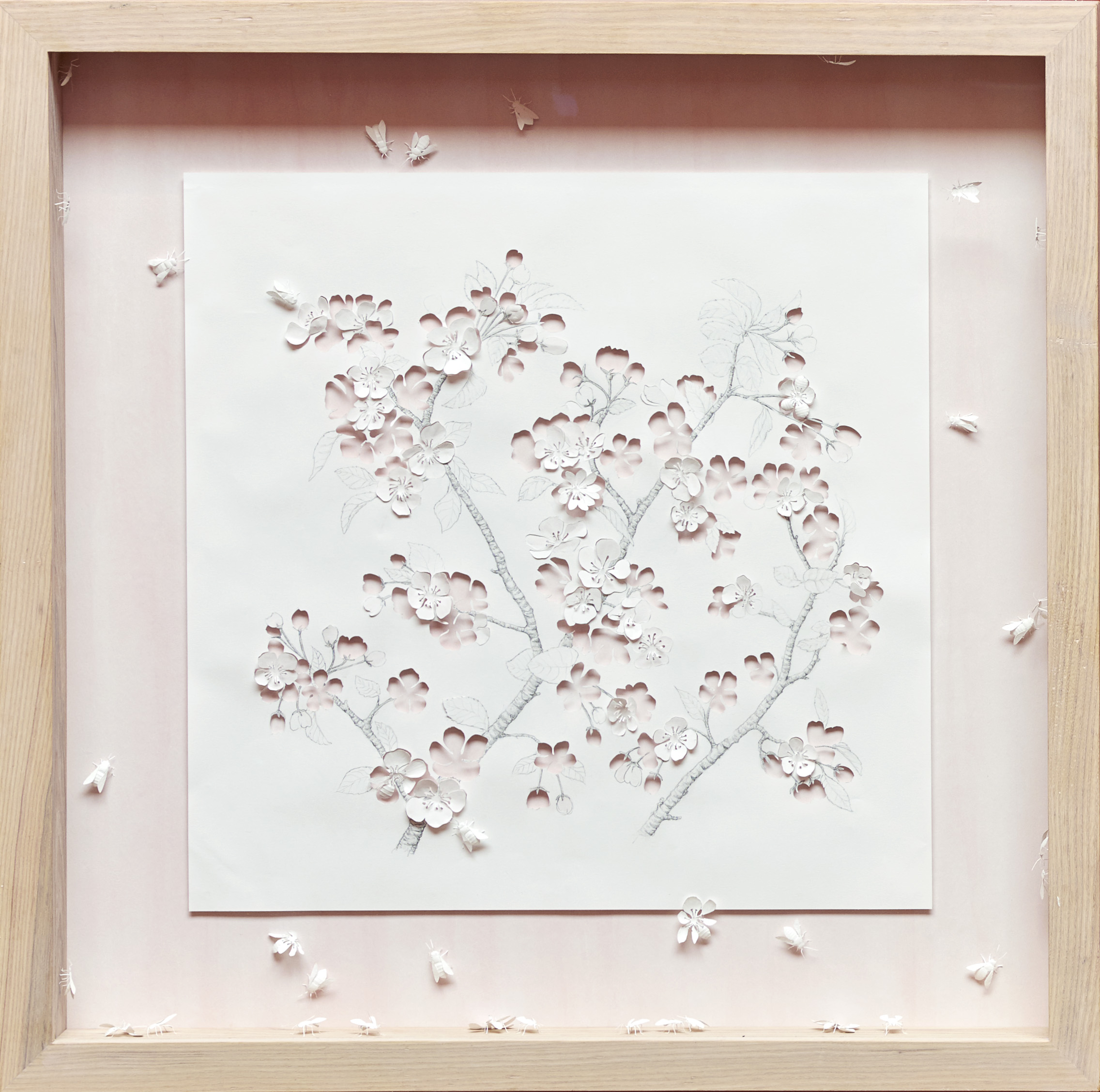 75 x 75 x 9 cm
120 g syrefrit papir, blyant, lim, akvarelfarver i asketræsramme
photo: Kirstine Mengel